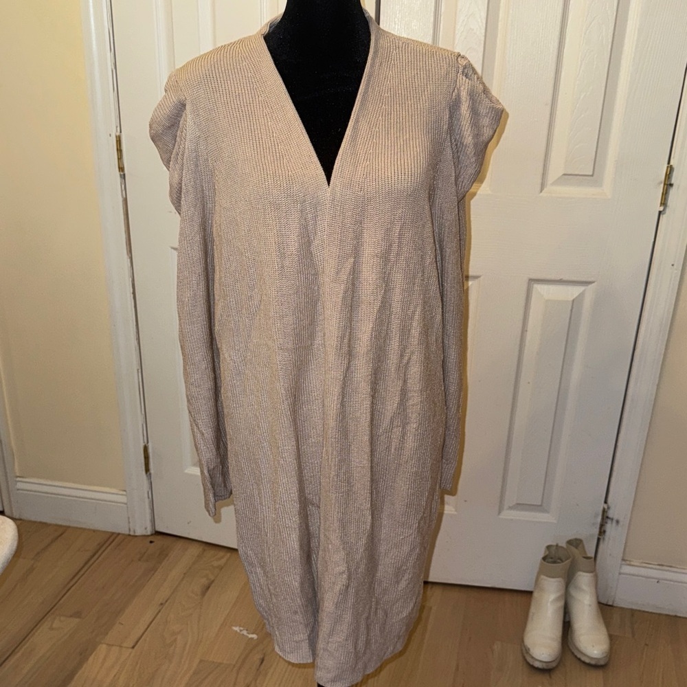 INC International Concepts Beige Long Sleeve Cardigan
